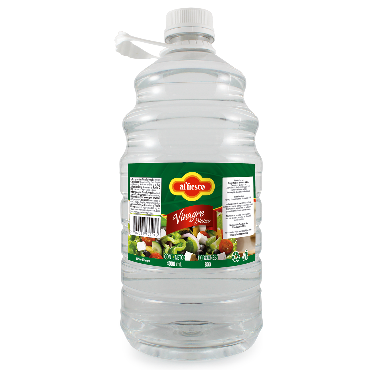 Vinagre Blanco Galon x4000 gr Alfresco