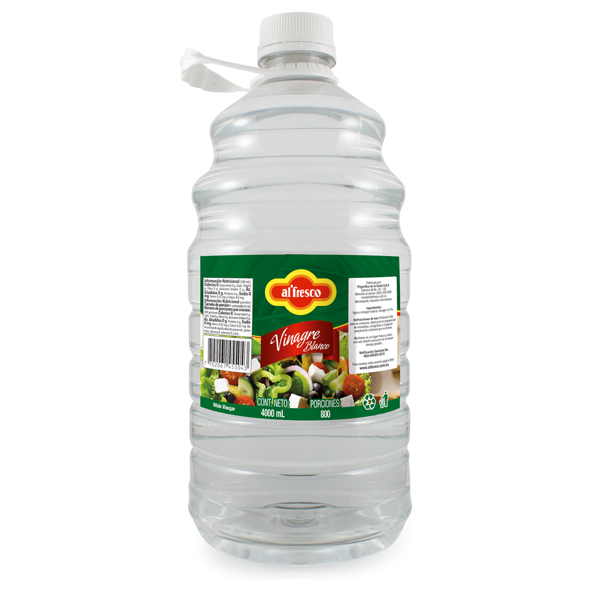 Vinagre Blanco Galon x4000 gr Alfresco